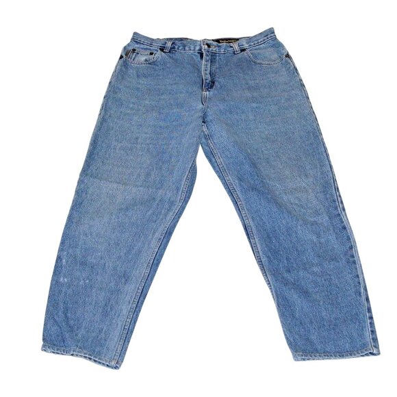 Timberland Denim - VTG Timberland Womens 14 Lt Washed Straight Leg Denim Jeans 80s Style Made USA